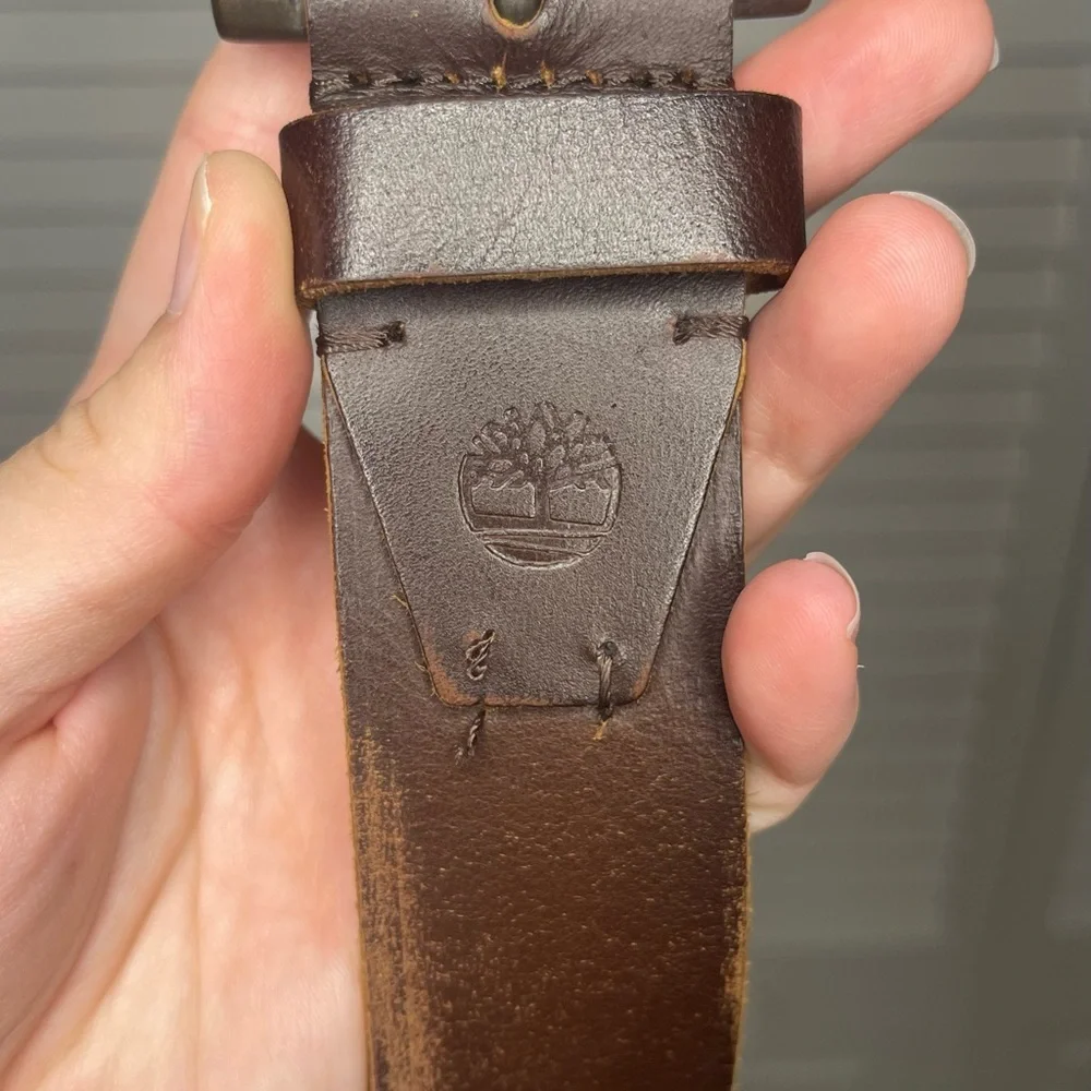 Timberland Dark Brown Leather Belt - Picture 4 of 7